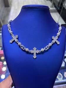 Collier de luxe plaqué or 18 carats avec micro-pavé de diamants Moissanite, chaîne à maillons Hiphop unisexe, pour un usage quotidien - Product Image 6