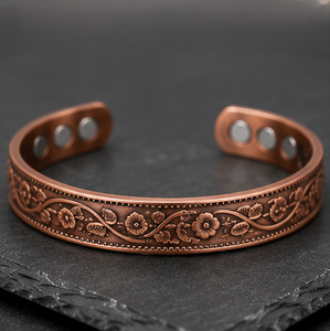 Authentic Nature <b>Engraved</b> Magnetic Metal Open Cuff <b>Bangle</b> Exquisite Metal Jewelry Promotional Novelty Gift - Product Image 5