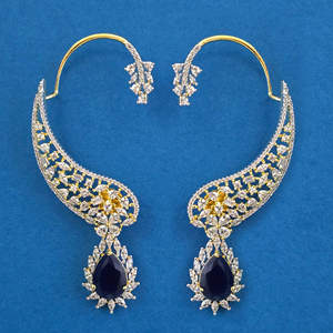 Grossiste et fabricant de boucles d'oreilles américaines en diamant avec placage bicolore 444136 - Product Image 5
