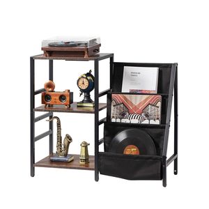 Supporto per Giradischi con Ricarica USB a 3 Livelli, Contiene fino a 200 Album, Resistente Porta CD per Conservazione Dischi in Vinile - Product Image 1
