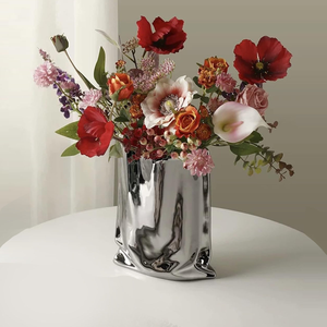 Designer Aluminium Flower <b>Vase</b> for Living Room Decoration, Bedroom Styling, Office Desk Decor, Floral Arrangement and Home Decor - Product Image 1