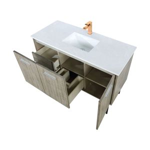 Mobile da Bagno Rustico in Acacia da 48 Pollici L X 20 Pollici Set di Mobili da Bagno da 48 Pollici con Top in Marmo Coltivato e Rubinetto in Oro Rosa - Product Image 5