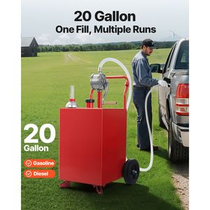 Tanque Portátil de Combustible de 20 Galones con Bomba de Transferencia Manual, Tanque de Almacenamiento de Diésel y Gasolina con 2 Ruedas de 10 Pulgadas, para Gasolinera y Uso Doméstico - Product Image 2