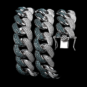 Chaîne cubaine classique pour homme, au design attrayant, sertie de diamants CZ et de moissanite de forme ronde, idéale pour les soirées - Product Image 3