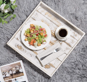 Plateau de service en bois blanc vieilli de bonne conception Nouveau style pour plateau de service alimentaire et plateau de service à thé Décoratif Maison Cuisine - Product Image 5