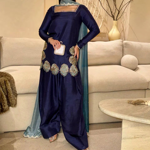 ชุดทำจากผ้าฝ้ายธรรมชาติชุดเล่น Salwar สำหรับผู้หญิงชุดถักไม่เหมือนใคร - Product Image 1