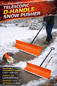 Pousse-neige robuste avec lame en acier de 40 pouces de large et poignée en D, pelle à neige en acier pour allée et trottoir, outils d'hiver ODGWTO005 - Product Image 3