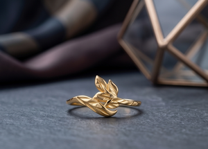 DIVYORO แหวนสัญลักษณ์ชุบทอง 22k สำหรับผู้หญิงแบบคลาสสิก - Product Image 4