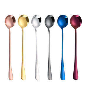 ชุดช้อนไทเทเนียมเคลือบทองหลากสี ช้อนสแตนเลสด้ามยาว ชุดช้อนชา กาแฟ ไอศกรีม - Product Image 1