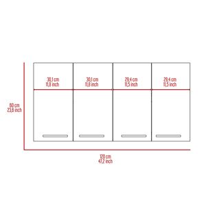 Armadio a Muro Nero 120 con Quattro Ante e Due Ripiani, Mobili da Cucina Doppi - Product Image 6