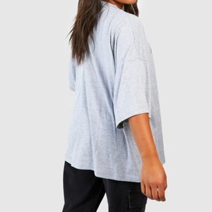 T-shirts personnalisés pour femmes en bambou/coton écologiques, couleur unie, manches courtes, haute qualité, dernier style, OEM - Product Image 3