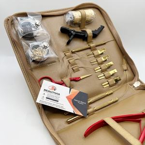 Kit professionnel d'outils pour extensions de cheveux en acier inoxydable rouge doré, pinces de retrait de micro-liens, clips, perles, fil et pinces crocodiles - Product Image 3