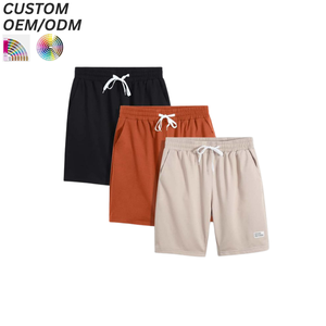 Shorts de bain en coton uni pour hommes, décontractés, légers, confortables, respirants, imperméables, écologiques, pour un usage quotidien, logo personnalisé OEM - Product Image 3