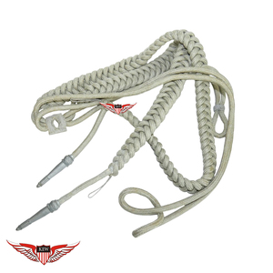 Aiguillette d'épaule tressée allemande argentée pour parade, cordon d'épaule allemand - Product Image 1