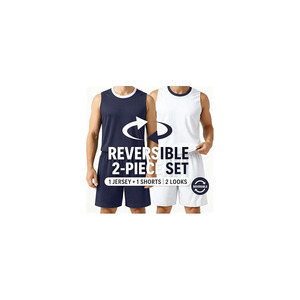 Ensemble de maillot et short de basket-ball réversible pour hommes, en maille respirante et anti-humidité - Product Image 2