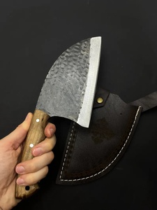 Cuchillo Mini Cleaver Forjado a Mano con Funda de Cuero, Cuchillo de Carnicero de Acero con Alto Contenido de Carbono, Cuchillo Compacto para Cortar Carne y Verduras - Product Image 2