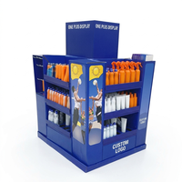Support d'affichage en carton ondulé pour produits désodorisants pliables, avec 3 étagères, autoportant pour serviettes