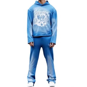 Sudadera con Capucha Azul para Hombre con Estampado Gráfico Blanco, Corte Regular, Ropa Casual, Impresión por Sublimación, Material French Terry - Product Image 6