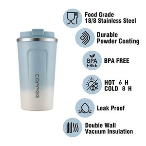Portable 380ml 500ml Stainless Steel Double Wall Coffee Thermos Gift <b>Cup</b> for Camping Travel Mug - Product Image 2