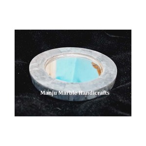Circular 2026 New Stock Arrival Decorative Attractive Customize Logo Stone Made Mirror With Inlay Art Work - Product Image 1