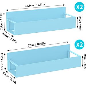 Set di 4 Organizzatori Magnetici Blu per Spezie, per Frigorifero e Forno, Gestione Efficiente della Cucina - Product Image 5