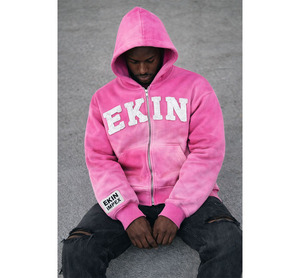 Wholesale Rhinestone Hoodies Zip Up Allover Sparkles Design <b>Y2K</b> Premium Bling Sleeve Rhinestone Pocket Street Style Hoodie OEM - Product Image 3