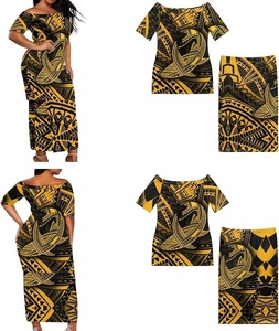 Vestidos Puletasi Samoanos Personalizados al por Mayor para Mujer, Vestido Casual con Estampado Tribal Polinesio, Fabricante OEM, Proveedor Mayorista - Product Image 1