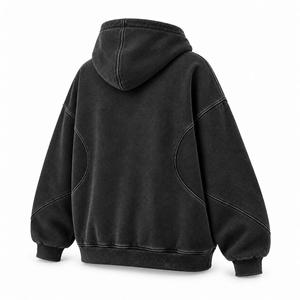 Sweat-shirt à capuche oversize pour homme, 100% coton molletonné, décontracté, avec poche avant, manches classiques, vêtement d'hiver, coupe ample, ODM - Product Image 3