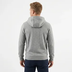 Sweat-shirt à capuche pour homme, rouge, fermeture éclair intégrale, coupe classique, décontracté, avec poches avant et tissu en polaire polyester/coton - Product Image 6