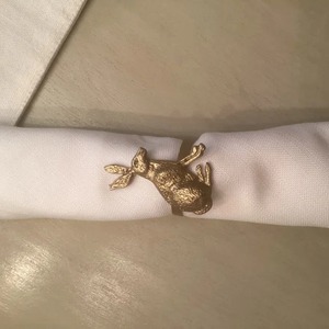 Elegant Gold Bunny Rabbit <b>Napkin</b> Ring Whimsical <b>Easter</b> Wedding Table Decor Classic Iron Finish Eco-Friendly Durable <b>Napkin</b> - Product Image 1