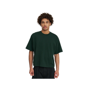 <b>Men's</b> Dark <b>Green</b> Short Sleeve O-Neck T-Shirt Loose Fit Solid Casual <b>Top</b> - Product Image 1