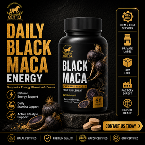 Complément alimentaire Elma Food pour hommes, extrait de racine de maca, comprimés à croquer, 60 unités, soutien naturel de l'énergie et du métabolisme - Product Image 1