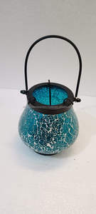 Bougie de table de couleur en verre mosaïque Ensemble de bougeoirs ronds en métal pour la décoration de la maison et du jardin du fournisseur indien - Product Image 6