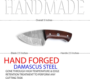 Couteau de chasse/découpe personnalisable en acier inoxydable OEM avec manche en bois Pakka, étui en cuir, fabrication artisanale, marque ZA DAMASCUS MAKERS - Product Image 3