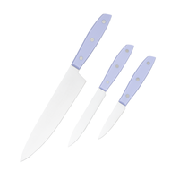 Ensemble de 3 couteaux de cuisine en acier inoxydable, couteau de chef professionnel, couteau utilitaire, couteau à éplucher avec manche ergonomique riveté