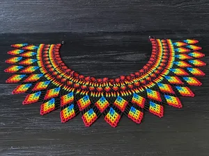 Collier perlé d'art Huichol très tendance : collier détachable en perles multicolores pour cadeau, mariage, anniversaire, Noël - Product Image 3