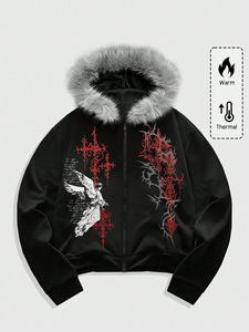 Sudadera con capucha extragrande para hombre, con estampado DTG, estilo streetwear, para uso casual, moda moderna, precio económico, precio al por mayor. - Product Image 5