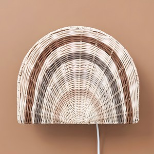 Coloured rainbow wall <b>light</b> for kids handcrafted rattan lamp covers weaving <b>pendant</b> <b>lights</b> - Product Image 1