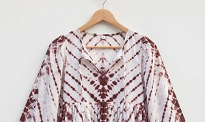 เสื้อผู้หญิงทำมือ ลายมัดย้อม ผ้าฝ้าย สไตล์โบฮีเมียน สำหรับฤดูร้อน คอวี แขนทรงบอลลูน แต่งลูกไม้ ระบายอากาศได้ดี น้ำหนักเบา สวมใส่สบาย แฟชั่นลำลอง ขายส่ง - Product Image 3