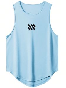 <b>Black</b> <b>Men's</b> Sporty Crew Neck Tank Top <b>Tie</b>-Dye Sports Vest Quick Dry Breathable Knitted 100% Polyester Workout Gym Running Shirt - Product Image 3
