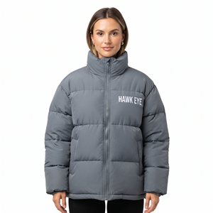 Veste d'hiver matelassée personnalisée pour femme, col montant, fermeture éclair intégrale, manteau tendance, vêtement d'extérieur hivernal - Product Image 5