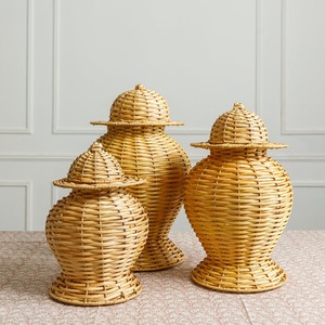 Hand woven rattan ginger jar <b>storage</b> jars for <b>kitchen</b> table accent high quality lidded <b>box</b> - Product Image 6
