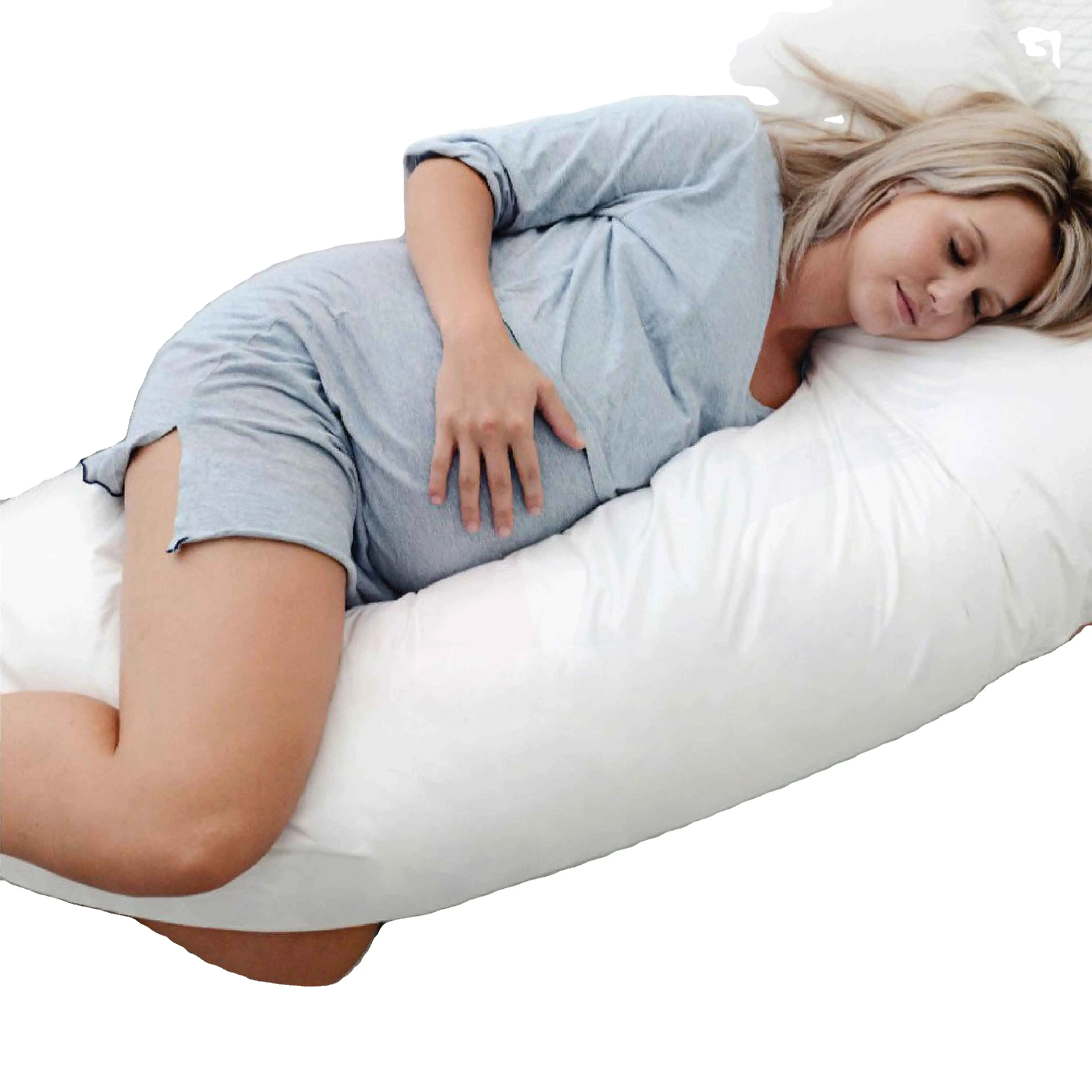 High Quality Comfortable U-Shaped Pregnancy Pillow Size 63cm x 110cm 1kg Polyester Fiber Filled