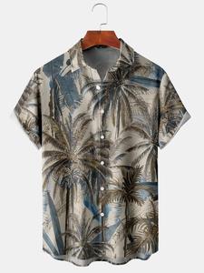 เสื้อเชิ้ตฮาวายชาย แขนสั้น คอปกพับได้ ระบายอากาศดี เหมาะสำหรับใส่ลำลองในช่วงฤดูร้อน ผ้าสแปนเด็กซ์/โพลีเอสเตอร์ ป๊อปลิน - Product Image 6