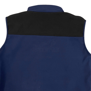 Gilet softshell pour homme, noir, avec boutons pression dorés, léger, coupe-vent, sans manches, élégant, logo personnalisé, veste de voyage pour l'extérieur - Product Image 3