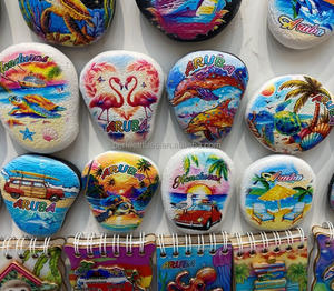 Aimant de réfrigérateur personnalisé en polyrésine imprimé en 3D en forme de plage, souvenir de diplôme avec forte force magnétique - Product Image 2