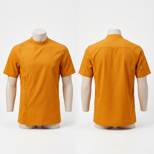 เสื้อเชิ้ตช่างตัดผมชาย 180 GSM ผ้าโพลีคอตตอนพรีเมียม ซิปด้านหน้า ชุดยูนิฟอร์มร้านเสริมสวย ปักลายด้านหลัง ปักโลโก้แบบ DTF ได้ - Product Image 5