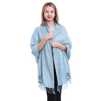 Meilleur Foulard de Luxe Tissé en Soie et Cachemire Rayé pour Femme, Style Franges Confortable, Châles Traditionnels Hiver Printemps Automne