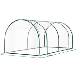Serra Portatile 7FT X 3FT X 2.5FT con Copertura in PVC per Giardino Esterno, 4 Porte con Cerniera e Vetro Temperato - Product Image 1