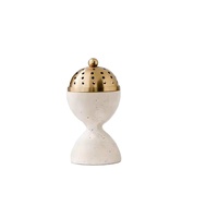 Brûleur d'encens personnalisé en travertin naturel, décoration d'intérieur, sphère religieuse, écologique, fait main, automne, printemps, été, moderne